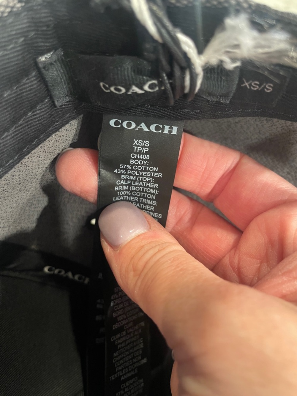 NWT Coach Unisex Flat-Brim Leather and Jacquard Baseball Cap Size XS/S - Picture 5 of 10